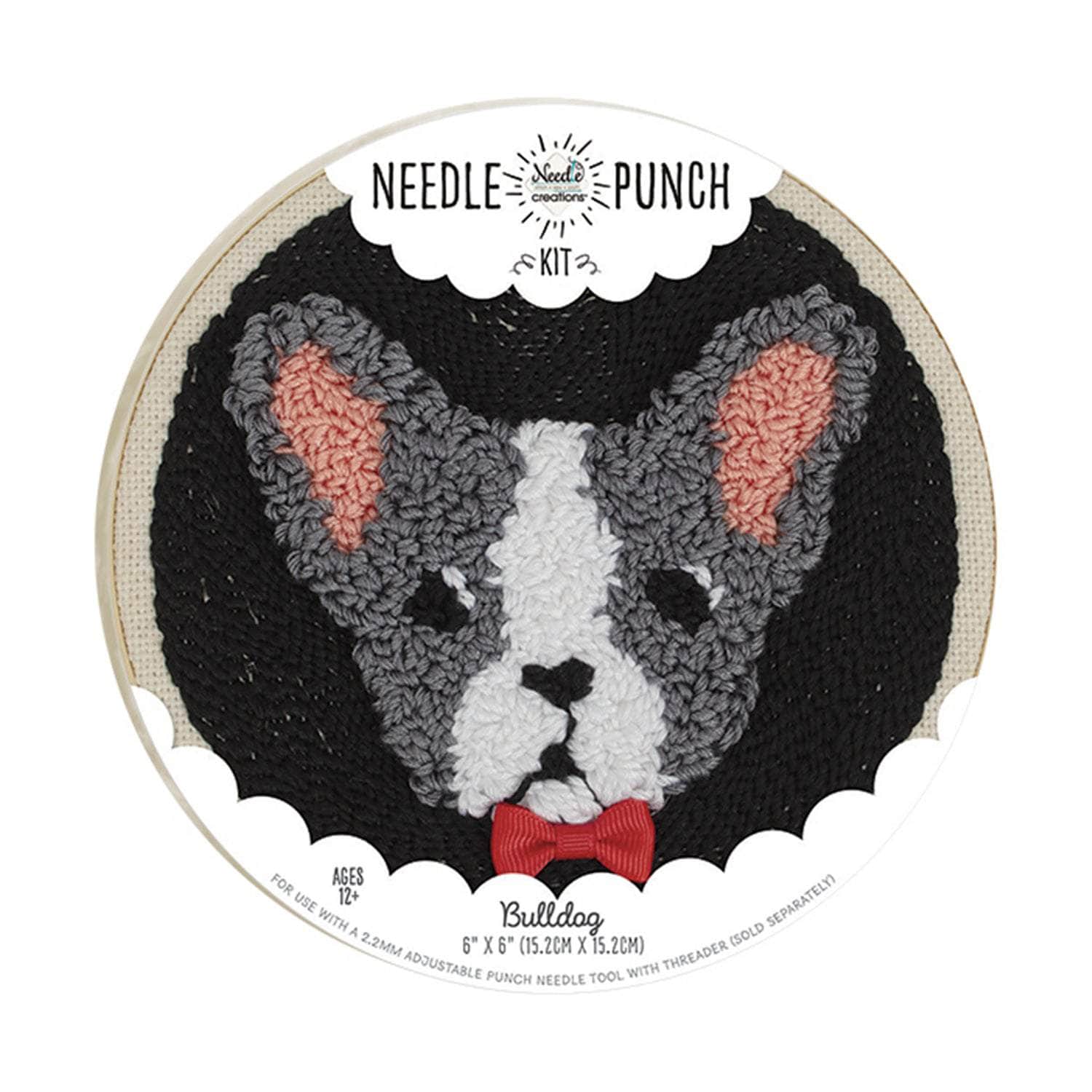 Punch Needle Kit 6" Hoop - Cat, Deer, or Bulldog - Image 4